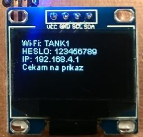Ovládání vyprošťovacího vozidla (tanku) mobilním telefonem Ilustrační obrázek s názvem Wi-Fi sítě: TANK1 a heslem: 123456789 Náhled na webovou stránku s ovládáním Po připojení baterie +3V a -3V se na