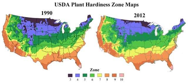 New USDA Plant Hardiness Zone Map for gardeners shows a warming