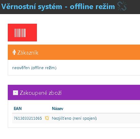 prodej zboží v offline režimu prodejní aplikace: Prodej zboží věrným zákazníkům v offline režimu je totožný jako v online