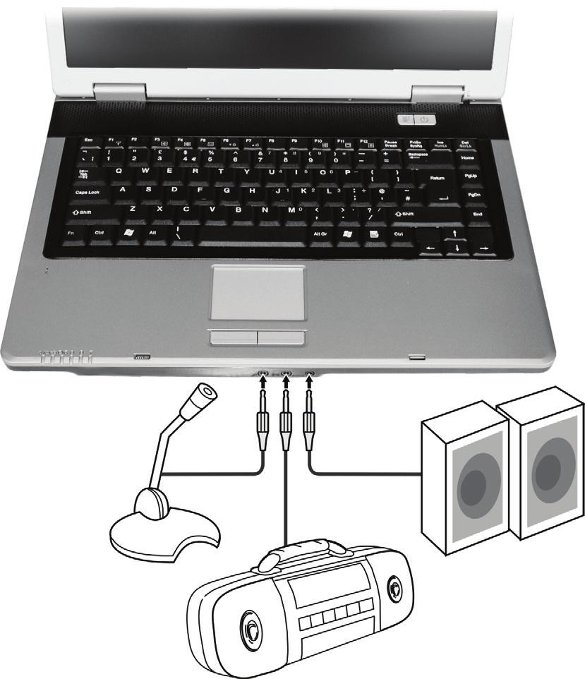 Připojení audio zařízení Pro lepší kvalitu audio reprodukce můžete k počítači připojit externí audio zařízení.