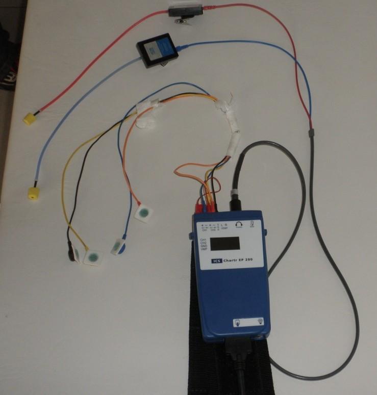 Zapojení elektrod Připojení sluchátek Připojení předzesilovače k přístroji Obrázek 4: Výsledné zapojení předzesilovače 6.