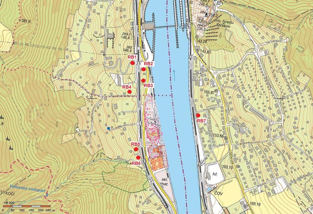 Rozptylová studie strana 23 z 27 ŘEŠENÝ ZÁMĚR RB 1 objekt k bydlení č.p. 1889,, na pozemku parc. č. 4162 RB 2 objekt k bydlení č.p. 1482, ul. Pražská, Ústí n. Labem, na pozemku parc. č. 3507/1 RB 3 objekt k bydlení č.