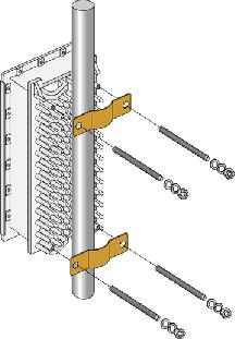 1.4 Montáž ODU na stožár 1.4.1 Upevnění pomocí spon Montážní spony a šrouby jsou součástí balení.
