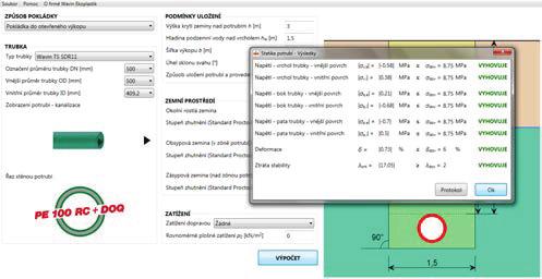 potrubí Wavin slouží ke statickému posuzování únosnosti venkovních plastových potrubních rozvodů. Tento program umožňuje provádět a dokládat jakékoliv statické výpočty dle požadavků zákazníka.
