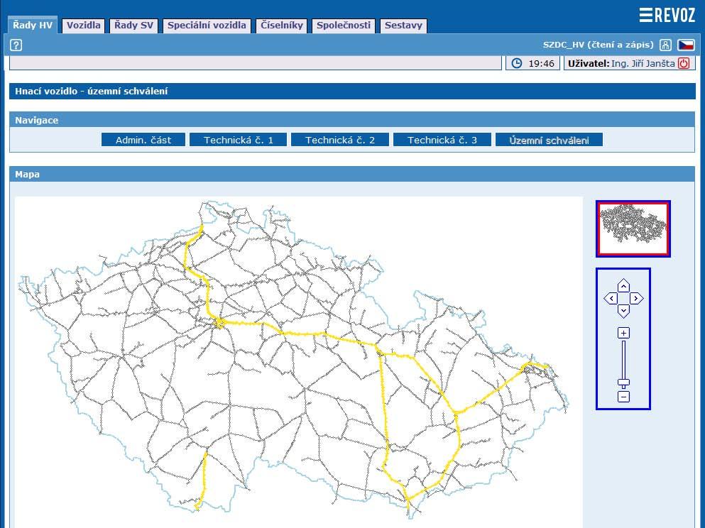 Obr. 2 Ukázka územního schválení řady 1216 3.3 Architektura aplikace REVOZ Architektura aplikace REVOZ je založena na čtyřech vrstvách.