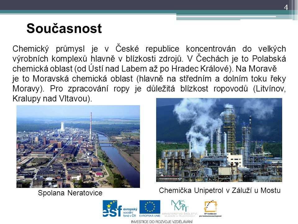 Příklady Spolana Neratovice Lovochema Lovosice Spolchemie Ústí nad Labem Synthos Kralupy nad Vltavou