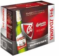 1790 1 l = 44,75 Birell Botanicals 0,4 l 1190 1 l = 23,80 Excelent 11, 0,5 l pivo světlý ležák 8900 1 láhev = 8,90 Budweiser Budvar B:Classic 9 + 1 pivo světlé výčepní 9990 1 l = 199,80 Tuzemák