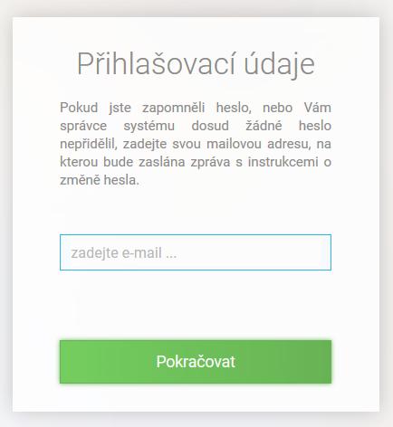 3.2 Získání hesla Pozor: Žáci dostávají své heslo na papírku od svého třídního učitele, rodiče si musí aktivně své heslo vygenerovat přes následující postup.