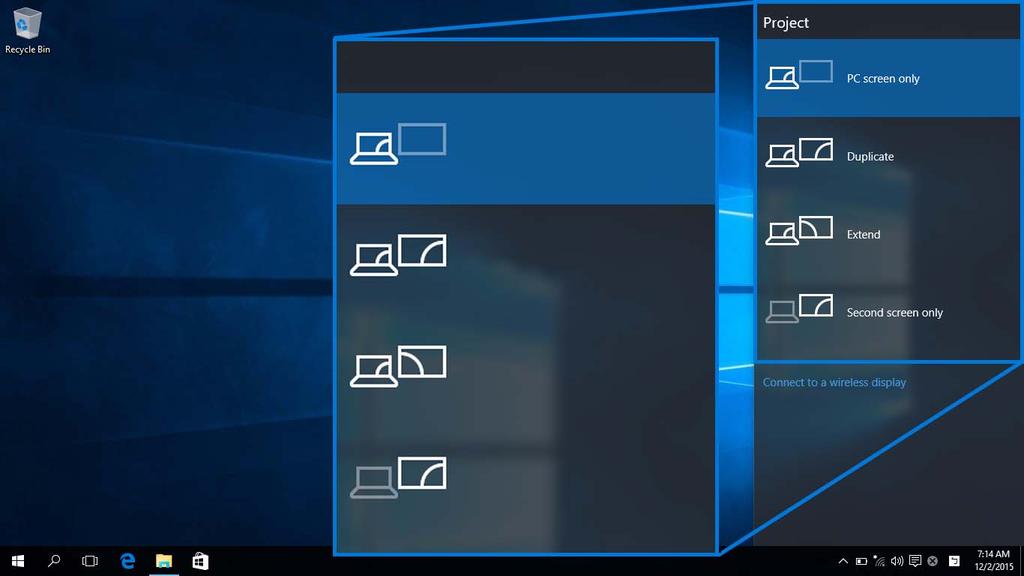 PC screen only Duplicate Extend Second screen