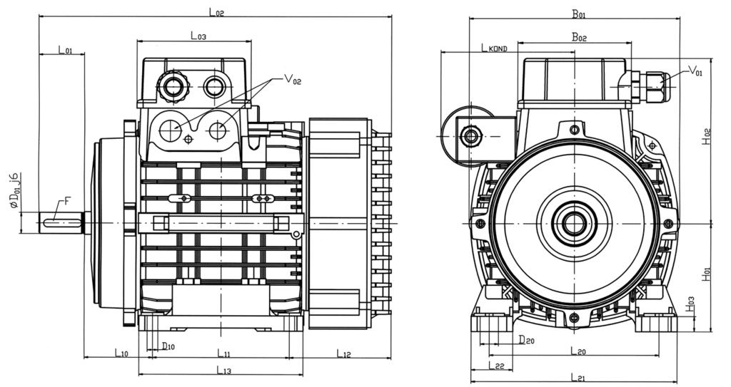 JEDNOJFÁZOVÉ ASYNCHRONNÍ MOTORY S TRVALE PŘIPOJENÝM BĚHOVÝM KONDENZÁTOREM JMC SINGLE-PHASE MOTORS WITH RUNNING CAPACITOR Tvar IM B3 OSOVÁ VÝŠKA 63 / Type of construction IM B3 FRAME SIZE 63 Tvar IM