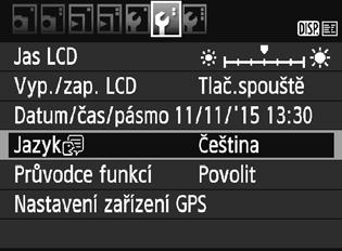 3 Výběr jazyka rozhraní 1 2 Zobrazte obrazovku nabídky.