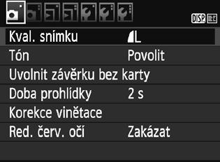 Přepnutí zobrazení na displeji LCD Na displeji LCD lze zobrazit obrazovku nastavení fotografování, obrazovku nabídek, pořízené snímky atd.