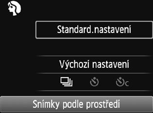 Q Rychlé ovládání V režimech základní zóny, pokud jsou zobrazena nastavení funkcí snímání, můžete stisknutím tlačítka <Q> zobrazit obrazovku rychlého ovládání.