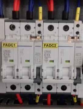 Obr. 5 Detail připojení části DC fotovoltaických panelů k hybridnímu systému jištění DC stringu.