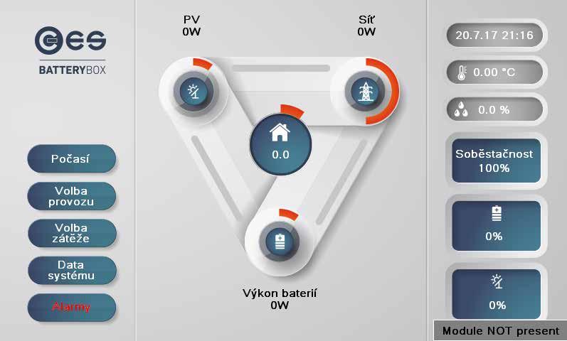 6. OVLÁDACÍ PANEL SYSTÉMU LCD V následujících podkapitolách jsou popsány jednotlivé kapitoly a oddíly softwarové části systému CES BATTERY BOX.