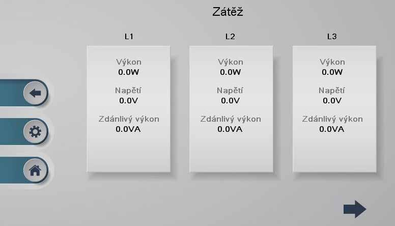 TAB. 9 Vysvětlivky Data systému Síť, strana 2: DENNÍ ENERGIE MĚSÍČNÍ ENERGIE ROČNÍ ENERGIE NABÍJENÍ BATERIE HDO AKTUÁLNÍ VÝKON BATERIE MĚSÍČNÍ ENERGIE BATERIE ROČNÍ ENERGIE Denní energie fází L1, L2,