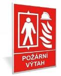 Evakuační výtah v případě požáru sjezd do určeného podlaží + dále již řízen proškolenou obsluhou; svoz osob z vyšších podlaží budovy h > 45 m, budovy > 3NP a > 10 osob se sníženou nebo