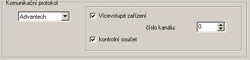 vyjádřeno jako 0x00000080 B) Komunikační protokol Advantech ASCII Formát žádosti o data: Řídicí znak Adresa zařízení Kanál* CRC* Ukončovací znak # 2 ascii byte 1 ascii byte 2 ascii byte 0x0D Formát