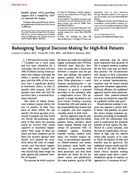 Shared decision making in