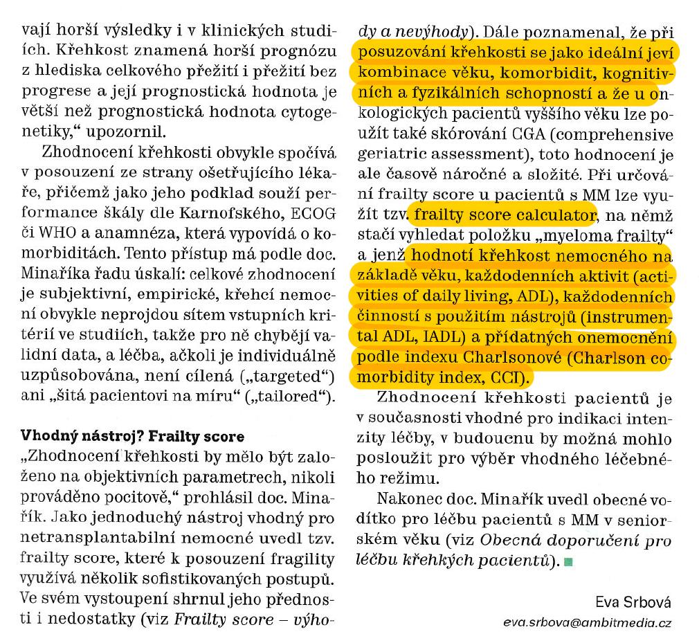 Hematologům to jde, proč