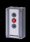 Příslušenství Tlačítkový spínač Tlačítkový spínač DTH R pro samostatné ovládání obou směrů pohybu, samostatné tlačítko Stop, třída ochrany: IP 65, rozměry: 90 160 55 mm (š v h) Pro řídicí jednotky: