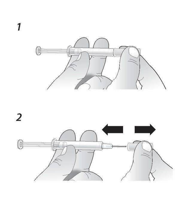 NEDOTÝKEJTE se jehly a netlačte na píst stříkačky. 3. V předplněné injekční stříkačce se mohou nacházet malé bublinky.
