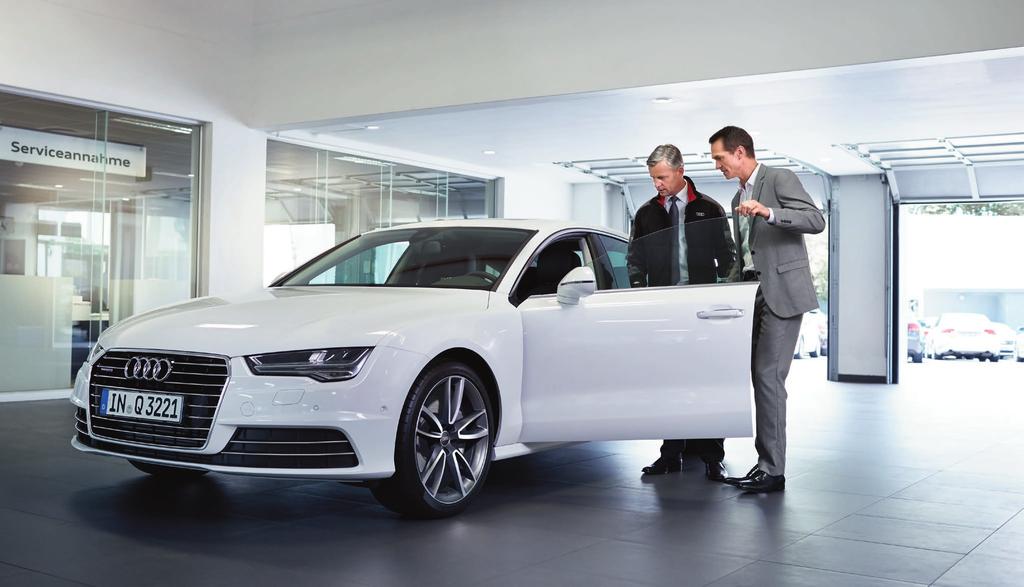 Postup při návštěvě servisního partnera Audi a čerpání služby Audi servisní balíčky Po přistavení vozidla u servisního partnera Audi prokážete nárok na čerpání servisních služeb v rámci Audi