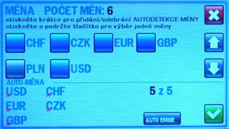 Ve vyřazovacím zásobníku jsou bankovky po průchodu strojem obráceny rubovou stranou. 4. Tlačítko/indikátor balíčkování Tlačítkem lze zapnout funkci napočtení určité dávky (balíčku) bankovek.