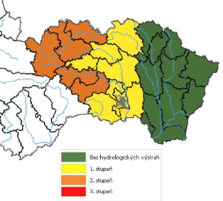 SPA 5 Hydrologické výstrahy Po zhodnotení hydrologickej situácie, poveternostnej situácie a predpokladaného vývoja povodňovej situácie na východnom Slovensku vydával Odbor CPaV Košice výstrahy 1.