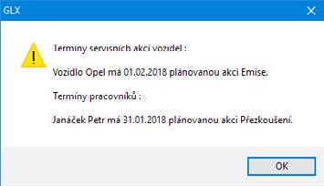 12 Příručka uživatele Kniha jízd a cestovní náhrady GLX Otevřít správnou účetní jednotku a vybrat odpovídající zálohu je důležité proto, že stávající data budou přepsána záložní kopií.