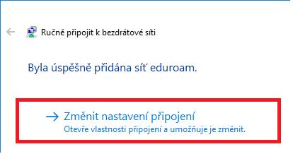 18) Vyberte Změnit nastavení připojení.