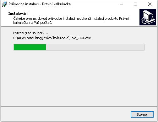 Jsou-li všechny údaje v pořádku, lze instalaci zahájit klepnutím na tlačítko Instalovat.