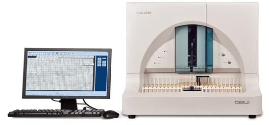 FUS-2000, DIRUI Přístroj je hybridní močový analyzátor Provádí chemickou analýzu i automatizované mikroskopické vyšetření moče Princip je