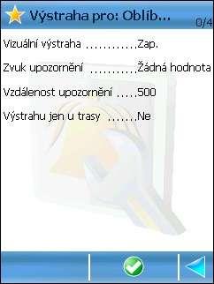 Zvuk upozornění Na této obrazovce si zvolíte vyzváněcí tón nebo hudební klip, který chcete používat při aktivaci výstrahy. Rolujte seznamem vyzváněcích tónů a hudebních klipů.