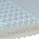 Sendvičový 7 - zónový matrac je vyrobený z vysokých gramáží HR studených pien, na ktorých leží doska z visco peny s masážnymi nopmi. Obojstranný matrac s 2 typmi tuhosti.