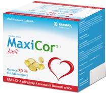270,- 229,- 99,- 77,- -22 % MaxiCor basic 70+20 tobolek Vysoce kvalitní omega-3. EPA a DHA k normální činnosti srdce.