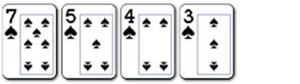 Kombinace jedné karty: Kombinace se skládá pouze z jedné aktivní karty, přičemž ve hře zůstává ta s nejnižší hodnotou.