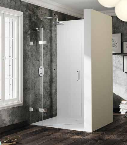 Sprchové dvere s pevným segmentom do niky šírka od 70 do 120 cm v