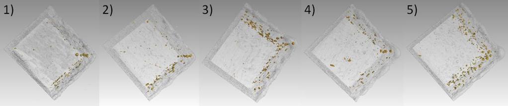 VÝSLEDKY 5.7 µct vzorků Pro analýzu porozity bylo použito rozlišení voxelu 1 µm.