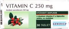 3,80 VITAMIN C 250 mg 30 a 120 tabliet Jedna tableta