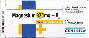 Magnesium B 6 20 šumivých tabliet Jedna tableta obsahuje 250 mg
