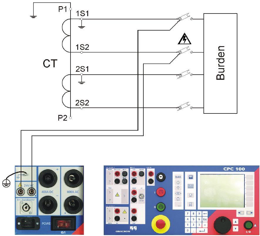 Měření přístrojového transformátoru proudu 7 - Vložte kartu pro měření převodu a břemene CTRatio (Insert card CT CTRatio) - Nastavte parametry karty: Range AC800A I prim 80A, I f 50Hz 5A I test 5A až