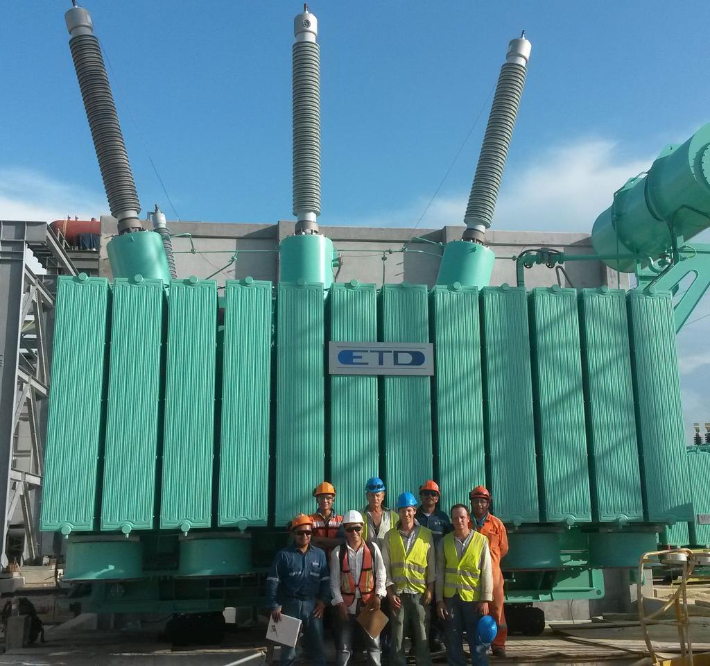 TRANSFORMÁTOR 210 MVA 231 ± 2x2,5% / 16,6 kv Vyrobeno pro: Nuevo Pemex, Tabasco, Mexico Dvouvinuťový transformátor o výkonu 210 MVA vyráběný pro Mexickou kogenerační elektrárnu Tercer Tren.