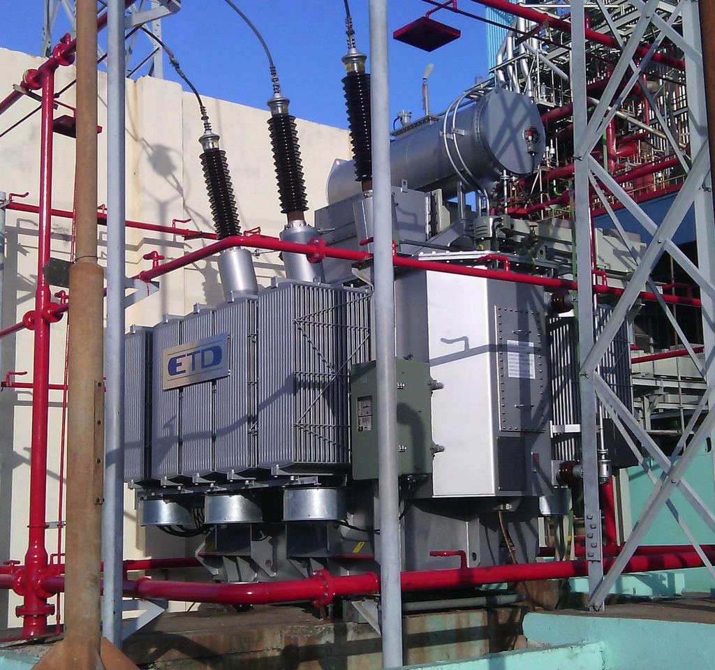 TRANSFORMÁTOR 18 MVA 110 ± 11x1,5% / 6,3 kv Vyrobeno pro: Energoimport, Kuba Najížděcí transformátor elektrárny v Siénfuegos, Kuba.