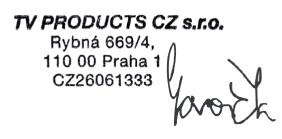 - Test Report No.SH12090813-001, vydal Intertek Testing services Shanghai, dne 2.11.2012 - Certificate No.12SHS1963-01, vydal Intertek Deutschland GmbH, dne 14.11.2012 - Test Verification of Conformity No.