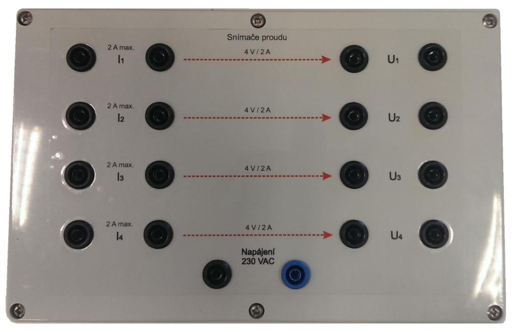 2 Popis jednotlivých prvků sestavy 22 Obr. 2-21 Přední panel snímače proudu 4 V/ 2 A Obr. 2-22 Schéma proudového snímače LA 25-NP/SP8,