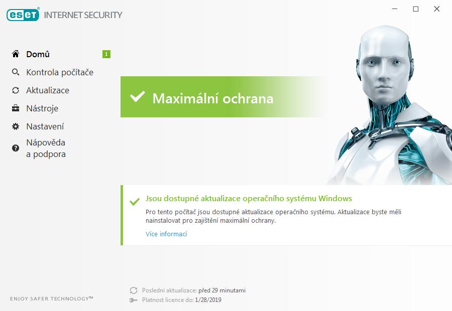 3. Začínáme Tato kapitola poskytuje první seznámení s produktem ESET Internet Security a jeho základním nastavení. 3.