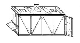 BAKALÁŘSKÁ PRÁCE Strana 16 Kontejner na sypký materiál Bulk container Jedná se upravené jedno dveřové skříňové kontejnery (obr. 8), opatřené plnícími a výsypnými otvory.