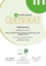 Certifikace zaměstnance Certifikované okruhy e-learningových školení Ochrana dat, osobních