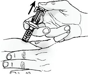 Jehlu do kožní řasy vpíchněte jedním rychlým pohybem pod úhlem 45 (Obrázek 5).
